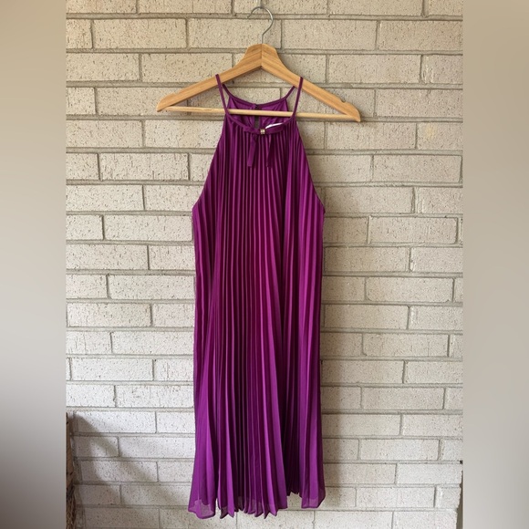 Ted Baker Emelay Magenta Pleated Dress – Size 6, Cocktail Party Halter Style - Picture 6 of 7